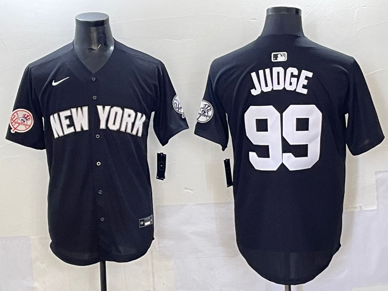 Men 2025 New York Yankees #99 Judge black Nike MLB Jersey style 725002